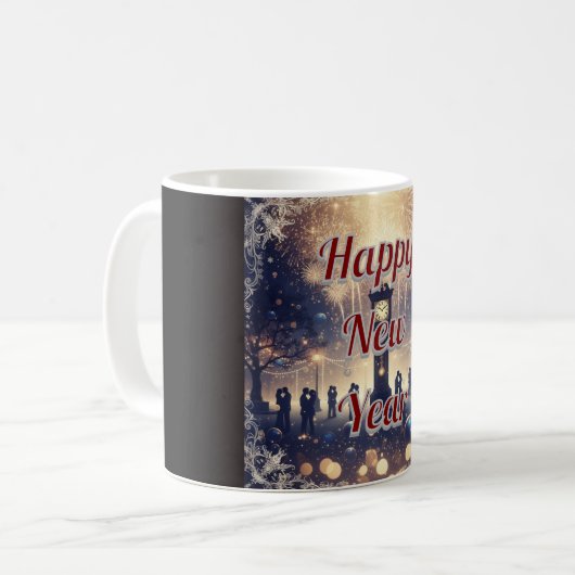 Personalized romantic New Year’s Celebration Mug  Koffiemok (Voorkant links)