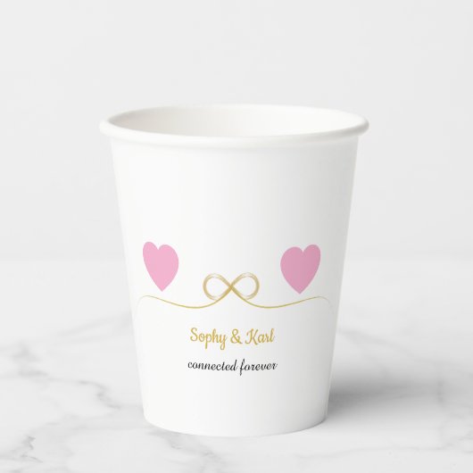 Personalized Romantic Paper Cups Papieren Bekers (Voorkant)