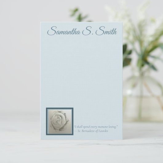 Personalized Rose Flat Note Card Kaart (Staand voorkant)