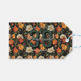 Personalized Rose Floral Happy Birthday Cadeaulabel