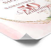Personalized Rose Gold Floral 50th Birthday Custom Poster (Hoek)