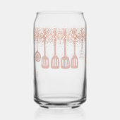 Personalized Rose Gold Glitter Cooking Tools Blikvorm Glas (Links)