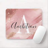 Personalized Rose Gold Glitter Mousepad – Monogram Muismat (Met muis)