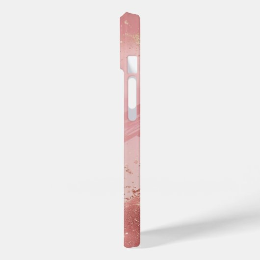 Personalized Rose Gold Glitter Phone Case – Custom (Achterkant / Links)