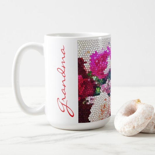 Personalized Rose Mosaic Coffee/ Tea Mug Koffiemok (Met donut)