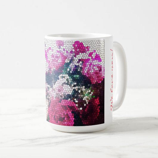 Personalized Rose Mosaic Coffee/ Tea Mug Koffiemok (Voorkant rechts)