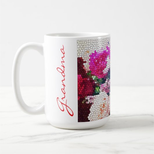 Personalized Rose Mosaic Coffee/ Tea Mug Koffiemok (Links)