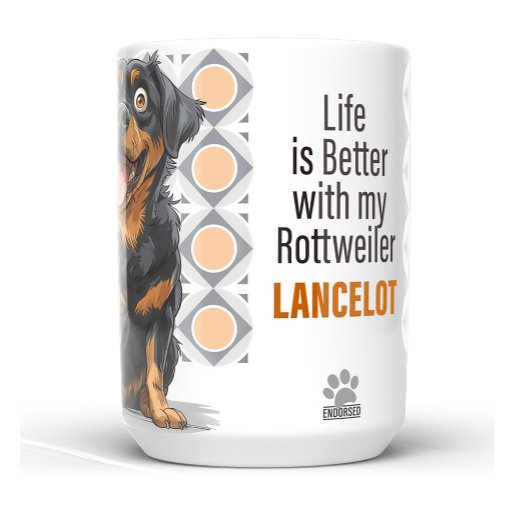 Personalized Rottweiler Custom Dog Mug 15oz Mok
