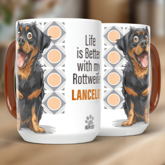 Personalized Rottweiler Custom Dog Mug 15oz Mok
