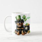 Personalized Rottweiler Dog St. Patty's Day Koffiemok (Links)