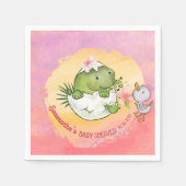 Personalized Round Dino & Duckling Baby Shower  Servet (Voorkant)