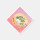 Personalized Round Dino & Duckling Baby Shower  Servet (Hoek)