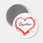 personalized Round Magnet of heart Shape (Voorkant / Achterkant)