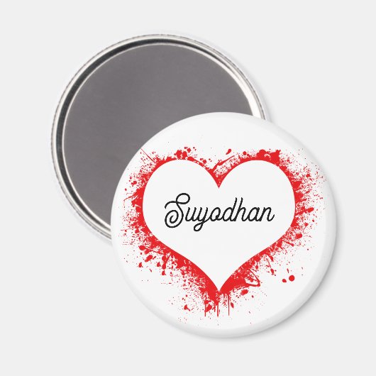 personalized Round Magnet of heart Shape (Voorkant / Achterkant)