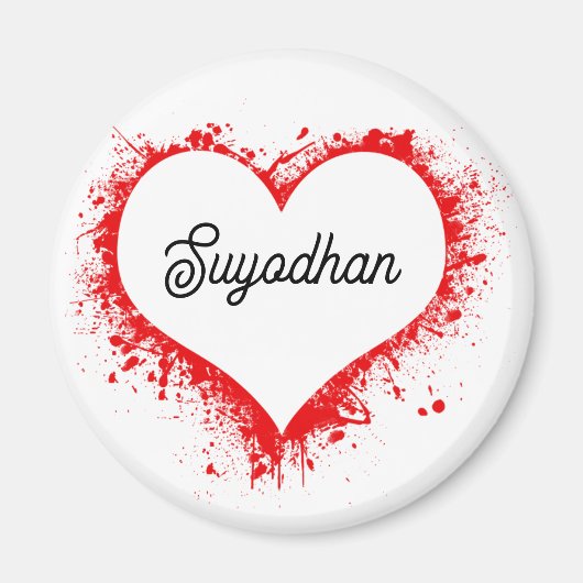 personalized Round Magnet of heart Shape (Voorkant)