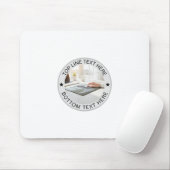 Personalized Round Photo Text Mark Gift Muismat (Met muis)
