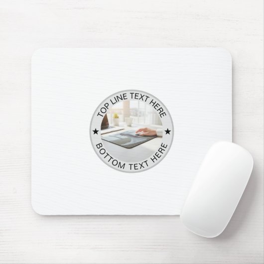 Personalized Round Photo Text Mark Gift Muismat (Met muis)