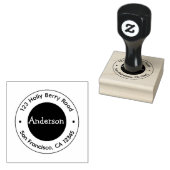 Personalized Round Return Address Stamp Rubberstempel (Gestempeld)