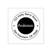 Personalized Round Return Address Stamp Rubberstempel (Afrduk)
