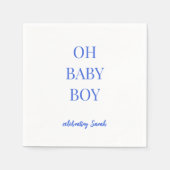 Personalized Royal Blue Baby Boy Shower Servet (Voorkant)