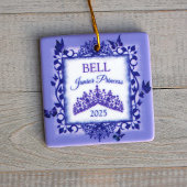 Personalized Royal Purple Tiara & Butterflies Keramisch Ornament