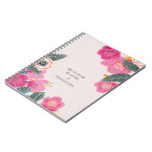 PERSONALIZED Roze Abstract Bloemen Notitieboek (Linkerzijde)