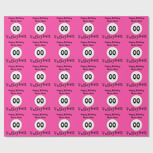 PERSONALIZED Roze volleybalkpapier Cadeaupapier (Vlak)