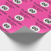 PERSONALIZED Roze volleybalkpapier Cadeaupapier (Hoek)