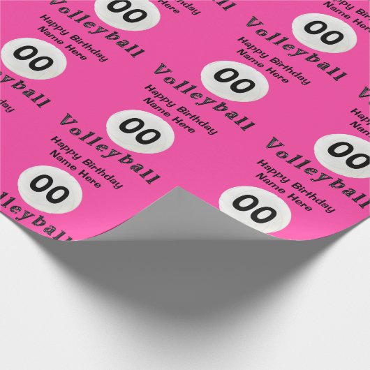 PERSONALIZED Roze volleybalkpapier Cadeaupapier (Hoek)