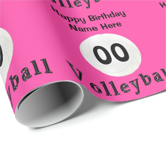 PERSONALIZED Roze volleybalkpapier Cadeaupapier (Rol Hoek)