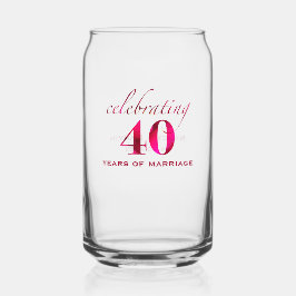 Personalized Ruby 40th Anniversary Keepsake Gift Blikvorm Glas