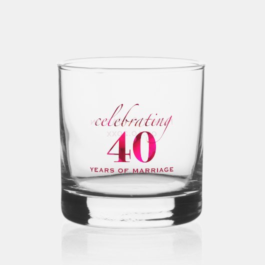 Personalized Ruby 40th Anniversary Keepsake Gift Whisky Glas (Voorkant)