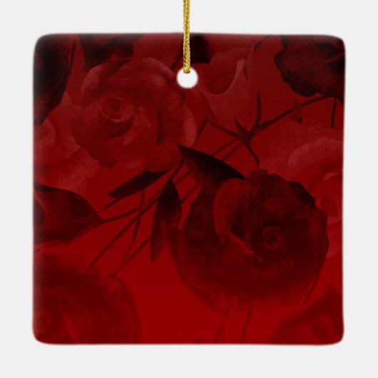 Personalized Ruby Red Tiara & Butterflies Keramisch Ornament (Achterkant)