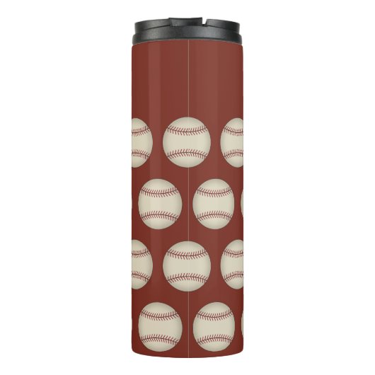 Personalized Rust Baseball Thermal Tumbler Gift Thermosbeker (Achterkant)