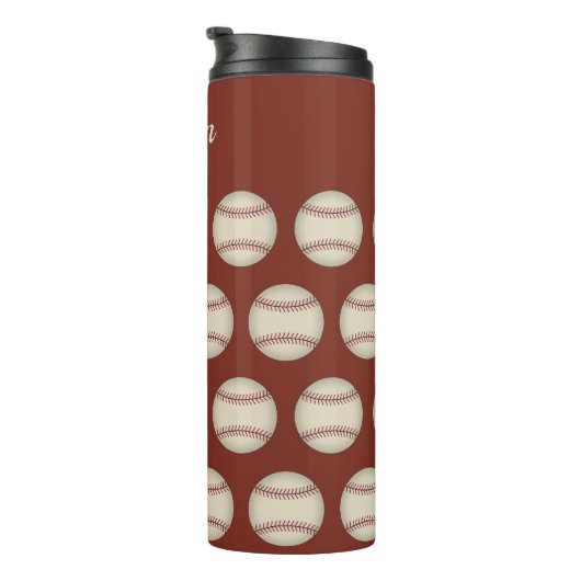 Personalized Rust Baseball Thermal Tumbler Gift Thermosbeker (Geroteerd rechts)