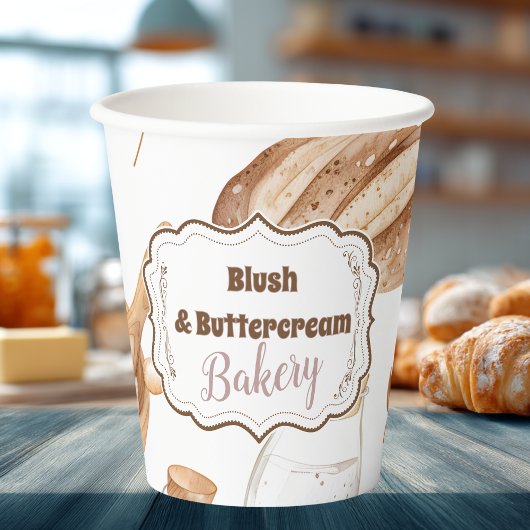 Personalized Rustic Baking Business Papieren Bekers