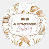Personalized Rustic Baking Business Ronde Sticker (Voorkant)