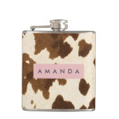 Personalized Rustic Brown Cowhide Print Heupfles (Voorkant)