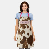 Personalized Rustic Brown Cowhide Print Schort (Gedragen)
