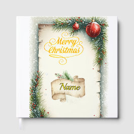 Personalized Rustic Christmas Foil Guestbook | Vin Gastenboek