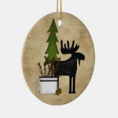 Personalized Rustic Country Mountain Moose Keramisch Ornament (Rechts)