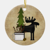 Personalized Rustic Country Mountain Moose Keramisch Ornament (Voorkant)
