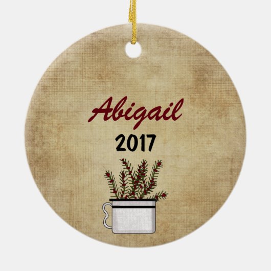 Personalized Rustic Country Mountain Moose Keramisch Ornament (Achterkant)