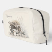 Personalized Rustic Countryside Wooden Cart Art Toilettasje (Rechterhoek)
