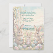 Personalized Rustic Easter Floral - Green Script Feestdagenkaart (Achterkant)