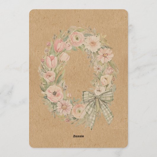 Personalized Rustic Easter Floral - White Script Feestdagenkaart (Achterkant)