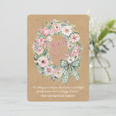 Personalized Rustic Easter Floral - White Script Feestdagenkaart (Staand voorkant)