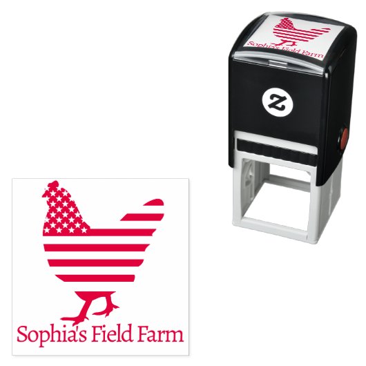 Personalized Rustic Farm Fresh Name Chicken egg Zelfinktende Stempel (In situ)