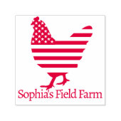 Personalized Rustic Farm Fresh Name Chicken egg Zelfinktende Stempel (Design)