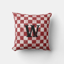 Personalized Rustic Farmhouse Checkered Red, White